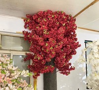 Décoration de plafond en fleurs artificielles Q130, décoration murale suspendue en fleurs de cerisier, décoration de design pour hôtel et restaurant