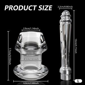 Cabezal de <span class=keywords><strong>Ducha</strong></span> Portátil y Boquilla para Enema, Dispositivo de Limpieza Anal con Tapón Anal de Metal para Sexo Anal - Product Image 2