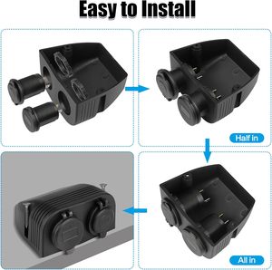 Hai lỗ Lều Loại bảng điều chỉnh núi đôi QC3.0 USB sạc với Vôn kế và cảm ứng chuyển đổi + 12V/24V Thuốc lá nhẹ hơn ổ cắm - Product Image 2