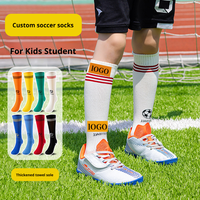 Chaussettes de football pour enfants avec logo personnalisé, chaussettes d'entraînement de football pour jeunes, en coton éponge rembourré, confortables, douces, durables et antidérapantes