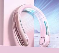 Ventilateur de cou USB pliable moderne et portable amélioré avec batterie 4000 mAh, faible bruit, affichage en anglais - Usage domestique