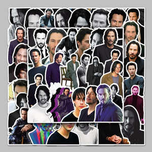 50 pièces <span class=keywords><strong>célèbre</strong></span> film d'<span class=keywords><strong>acteur</strong></span> musulman image Keanu Reeves autocollant - Product Image 2