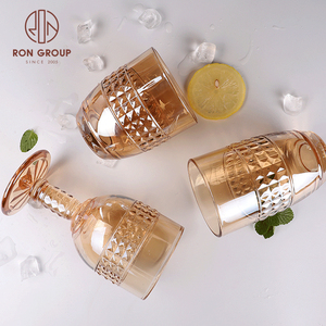 <span class=keywords><strong>Verre</strong></span> à vin sans pied en <span class=keywords><strong>verre</strong></span> trempé transparent réutilisable, prix d'usine en Chine, bordure dorée <span class=keywords><strong>rose</strong></span>, incassable, 301-400 ml - Product Image 5