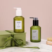 Ensemble d'emballages cosmétiques en verre dépoli 200 ml, vert, vide, pour shampoing, désinfectant pour les mains, lotion corporelle, gel douche d'hôtel, OEM ODM