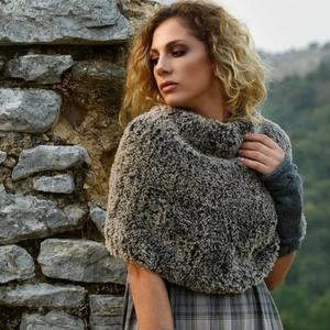 Yumuşak el örgü fantezi kabarık peluş desen tığ hantal Polyester vizon sahte kürk iplik örgü şapka için - Product Image 6