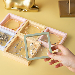 Wholesale Transparent Jewelry Packaging Box Colorful Drawer Storage Box For Ring Earring Pe Film Gemstone Display Boxes