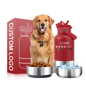 Custom Logo Portable Travel Pet Feeder Bowls 32oz Double Wall Insulated Stainless Steel Dog Water Bottle Eco-Friendly Leak Proof