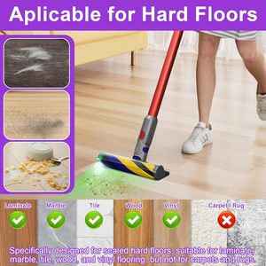 Tête de nettoyage de remplacement compatible avec les aspirateurs sans fil <span class=keywords><strong>V8</strong></span> V10 V15, accessoire brosse pour sols durs avec lumière optique LED verte - Product Image 6