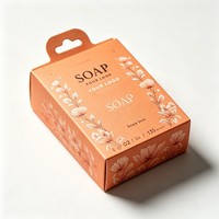 Boîte à savon en papier kraft avec logo personnalisé, emballage suspendu de luxe pour savon artisanal, beurre corporel, vente au détail et emballage cadeau