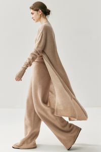 <span class=keywords><strong>Pantaloni</strong></span> in Misto Lana e Cashmere per <span class=keywords><strong>Donna</strong></span>, Produzione OEM, <span class=keywords><strong>Classici</strong></span> della Mongolia Interna, Tinta Unita, Gamba Larga - Product Image 6