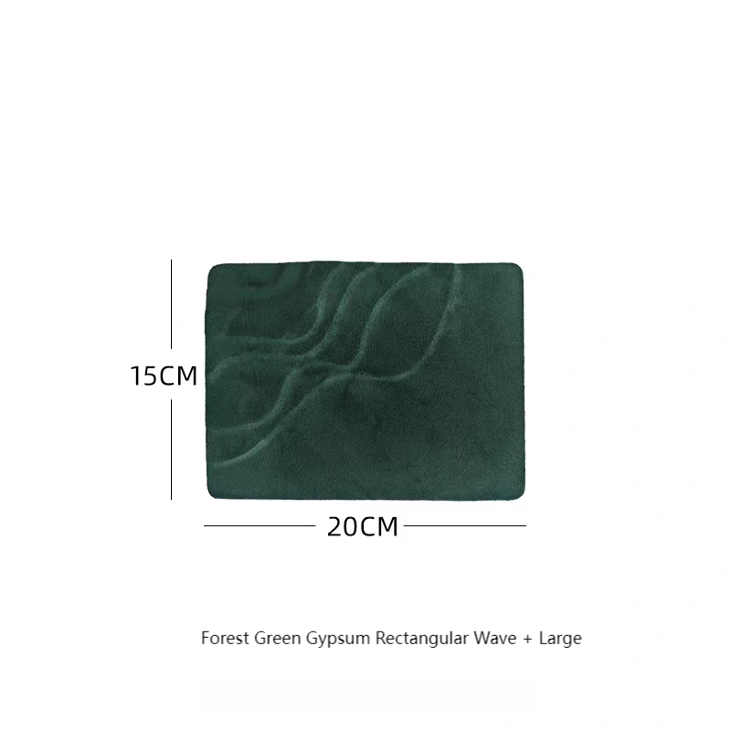 Forest Green Gypsum Rectangular Wave + Large