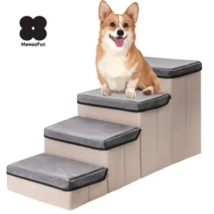 MewooFun New Eco Friendly Luxury Foam Folding Pet Dog Stairs for Bed