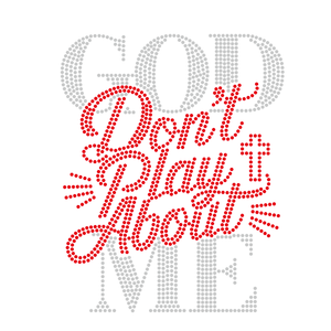 Transfert de strass thermocollant éco-responsable God Don't Play Me pour vêtements et chaussures, appliques de strass brillantes - Product Image 1