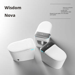 Toilette intelligente avec bidet en céramique, ouverture/fermeture automatique, siège chauffant, séchage à l'air chaud - Tout contrôlé par télécommande, modèle de drainage en S inclus - Product Image 5