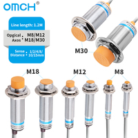 Le détecteur de proximité inductif OMCH M8 de type affleurant détecte 1mm NPN PNP NO NC Options