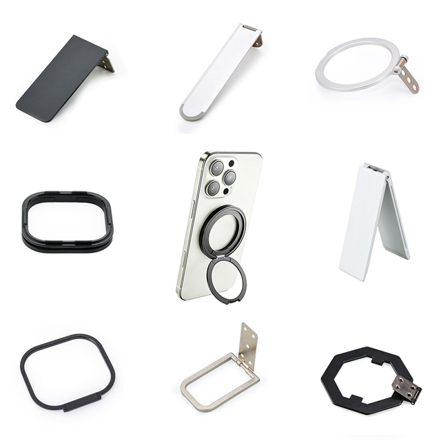 Yuzhou Customized 3C Industry CNC Die-cast Parts Private Brand Kickstand Phone Case Bracket Card Holder Stand Damping Hinge