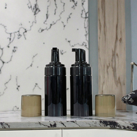 Distributeur de mousse à surface mate bouteille à pompe 150ml/200ml/100ml PET mousse moussante liquide nettoyant pour le visage noir