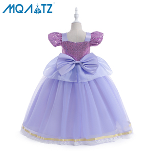 MQATZ estate abito Chiffon floreale per le ragazze delle ragazze della principessa Costume Cosplay con decorazioni di fiori vestitino per bambini - Product Image 5