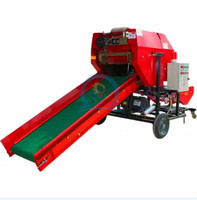 Presse à balles automatique diesel 2024 pour le pressage et l'emballage de foin de petite ferme, mini presse à balles rondes pour ensilage de maïs