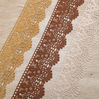 Dentelle brodée en fibre de lait, garniture en dentelle guipure pour vêtements, garniture en dentelle colorée