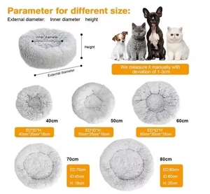2025 Phong Cách Mới Giường Con Chó Siêu Mềm Mèo Đệm Vòng Có Thể Giặt Sang Trọng Fluffy Donut Con Chó Mèo Nhà Nhung Thảm Sofa Xách Tay Giường Vật Nuôi - Product Image 2