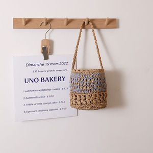 Sac seau en paille tressé à la main à bandoulière unique, style bohème, avec cordon de serrage, pour femme, idéal pour l'été, les voyages à <span class=keywords><strong>Bali</strong></span> et la plage - Product Image 4