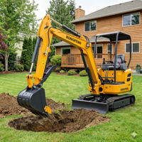 Nouvelle conception, homologué CE EPA, mini-excavatrice sur chenilles hydraulique de 2 tonnes, mini-excavatrice de 2 tonnes, machine d'excavation, creusement de fossés de jardin