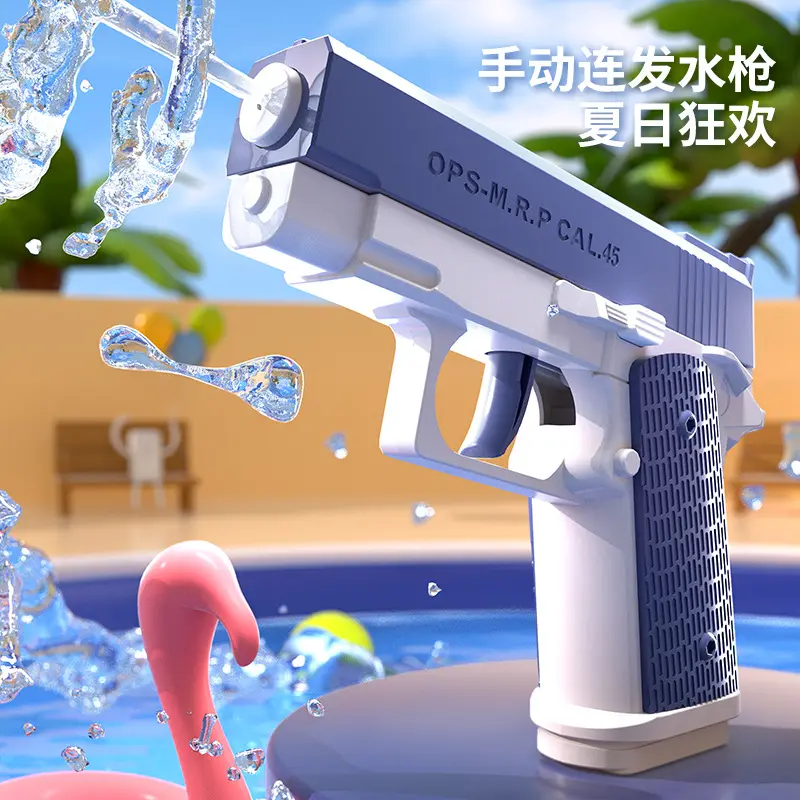 Pistola de agua alimentada por batería automática caliente Unisex Glock eléctrico dispara manualmente la pistola de agua continuamente pistola de agua de juguete