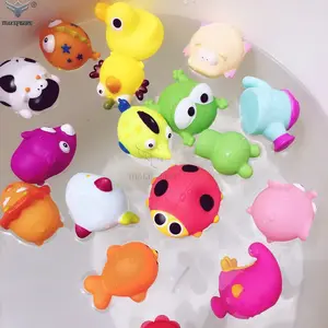 맞춤형 부드러운 고무 짜기 장난감 맞춤형 사랑스러운 동물 아기 목욕 장난감 만들기 비닐 짜기 물 장난감 그림