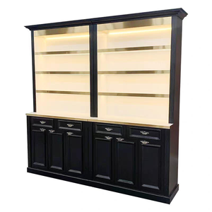 Vitrine de Salon de Beauté Personnalisée Noire et Beige avec Éclairage et Tiroirs – Meuble de Rangement et Coiffeuse - Product Image 6
