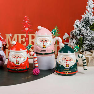 Ensemble cadeau de Noël Tasse en céramique de style Père Noël mignonne Tasse à eau de dessin animé pour les cadeaux de fête du Nouvel An - Product Image 6