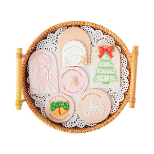 Safran Mots Acrylique Fondant Embosser Joyeux Anniversaire Joyeux Noël Saint Valentin Cookie Outils Gaufrage Moule Timbres Biscuits - Product Image 2