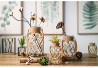 Mhaixin-Vase de fleurs en cristal suspendu, Vase de fleurs en cristal transparent avec corde, pour décor moderne, vente en gros, Ins style