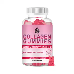 لثة الكولاجين OEM مع البيوتين وفيتامين C للشعر والأظافر ودعم البشرة