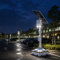 Tour d'éclairage solaire 490W avec panneau solaire, mât de 5m, système d'éclairage hors réseau, LED blanche avec batterie de secours