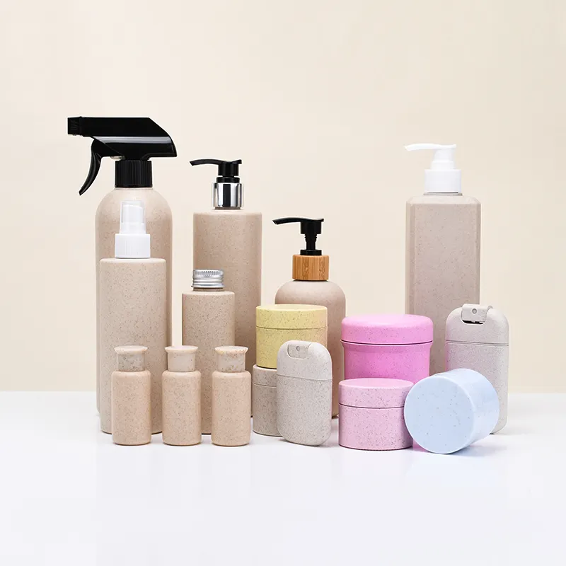 30ml 100ml 150ml 250ml 300ml 500ml Cosmetic Plastic Shampoo Lotion Spray Wheat Straw Biodegradable Bottle