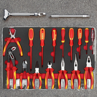 Pinces combinées isolées en CR-V de 16 pièces, jeu d'outils à main personnalisable pour l'entretien des véhicules à énergie nouvelle, étui à douilles durable