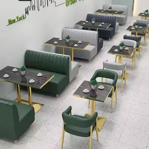 定制美式餐厅套装工业复古风格OEM快餐小酒馆绿色餐桌椅