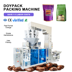 Machine d'emballage automatique haute efficacité pour sachets Doypack en PET, machine de remplissage et d'emballage pour feuilles de thé et grains de café - Product Image 1