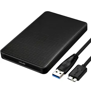 For SATA Mobile Box SSD 2.5in USB 3.0 Cable Simple Installation Business Style Grid Texture Hard Drive Slide Cover Enclosure