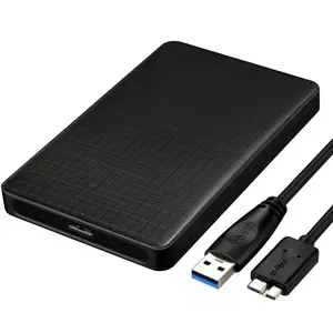 SATAモバイルボックスSSD2.5インチUSB3.0ケーブルの場合簡単なインストールビジネススタイルグリッドテクスチャハードドライブスライドカバーエンクロージャー