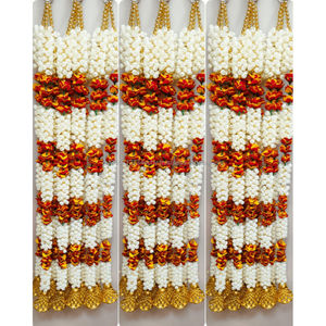 Guirnaldas de Flores Artificiales de Jazmín y Rosa, Hechas a Mano en India, Modernas, de 1.5 Metros, para Decoración de Bodas, Diwali, Hogar y Jardín - Product Image 1