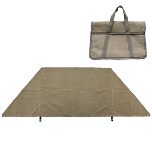 Cortina de Protección Contra el Viento para Acampar, con Marco de Acero Inoxidable y Tela de Algodón Lavado, para Fogatas - Product Image 1