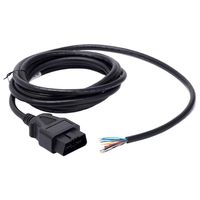 OBD 2 kabel ekstensi 16pin pria ke wanita, Adapter bulat PVC Universal Kabel penuh Harness kawat