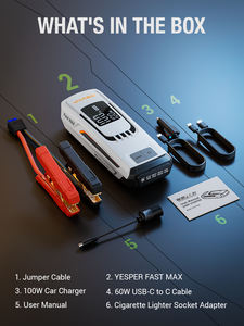 Портативный автомобильный стартер Yesper Fast Max, 27000 мАч, 12 В, многофункциональный пусковой Аккумулятор для грузовиков и мотоциклов - Product Image 6