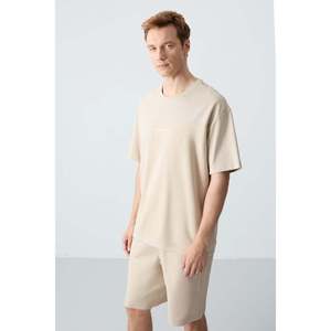 Conjunto de Pantalones Cortos Básicos para Hombre, de Algodón Beige, Gruesos, Suaves, con Textura y Ajuste Cómodo - 85257 - Beige/beige - Product Image 4
