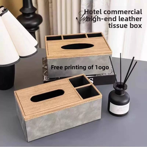 Boîte à mouchoirs en cuir avec aimant dissimulé pour chambre d'hôtel, support multifonctionnel pour télécommande, rangement pour salon et chevet - Product Image 5