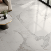 Dalle en pierre frittée élégante Victoria 1600x3200x6mm, aspect marbre blanc de luxe, pour mur TV d'hôtel et de villa
