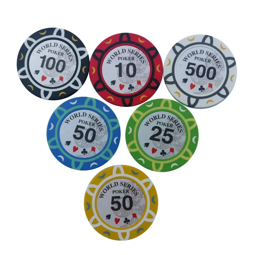 Custom made 3 tone argilla poker chip con il proprio logo,3 colore casino poker chips con il vostro proprio disegno