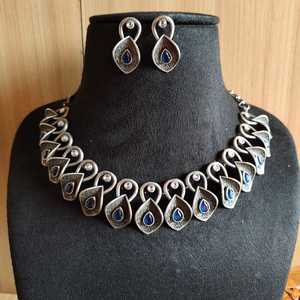 สร้อยคอเงินโบราณพร้อมต่างหูสำหรับงานแต่งงานและงานปาร์ตี้ชุดเครื่องประดับแฟชั่น - Product Image 2